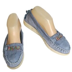 Zodiac USA Vintage Deadstock 80s Shoes Moccasin Women's 7.5N Bling Rare HTF